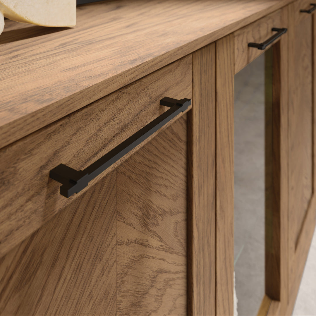 Vitrina rústica em carvalho oleado COZY 10, 65×198×42 cm | VESKOR