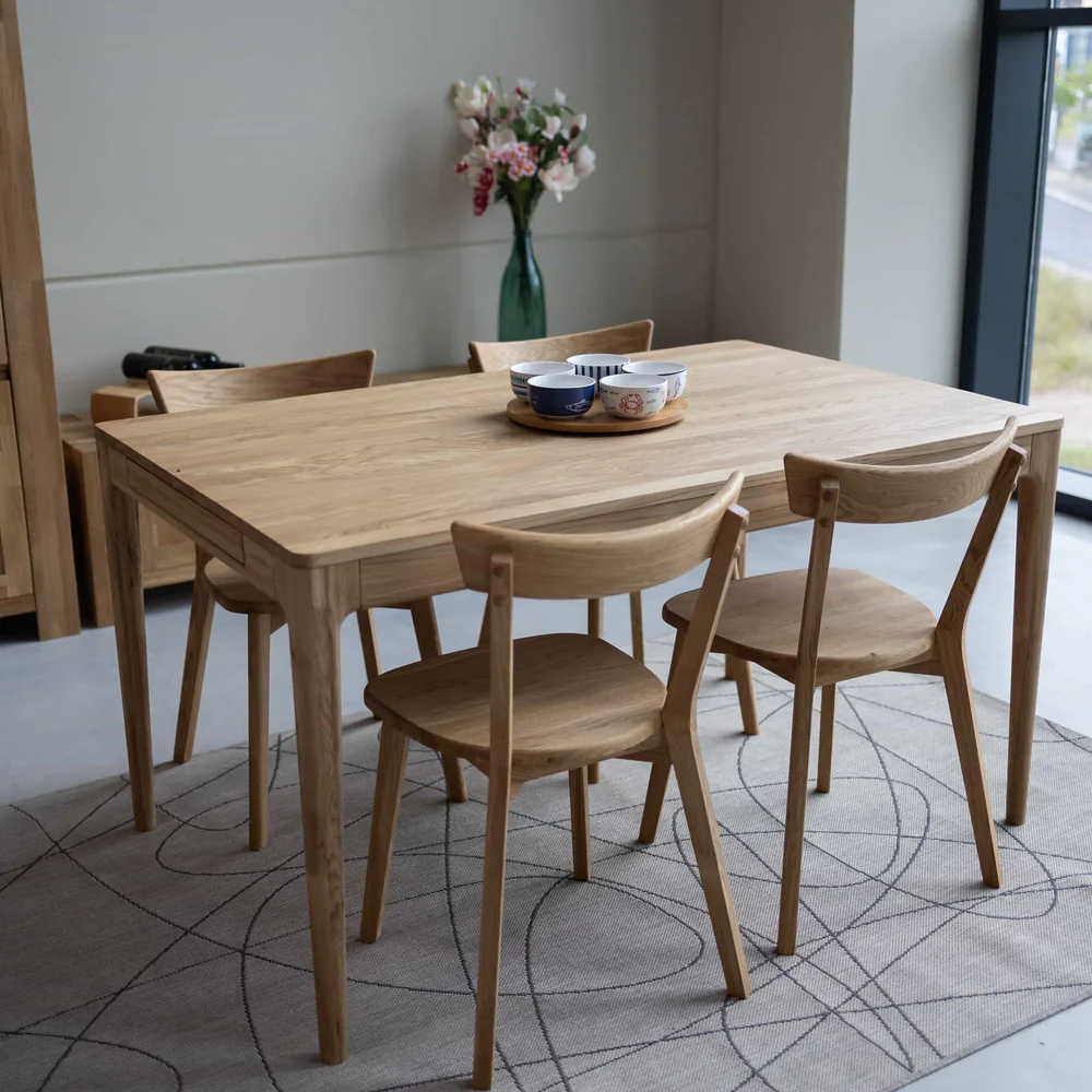 VESKOR Mesa de jantar extensível em carvalho maciço "Bergamo" Mobel.Store
