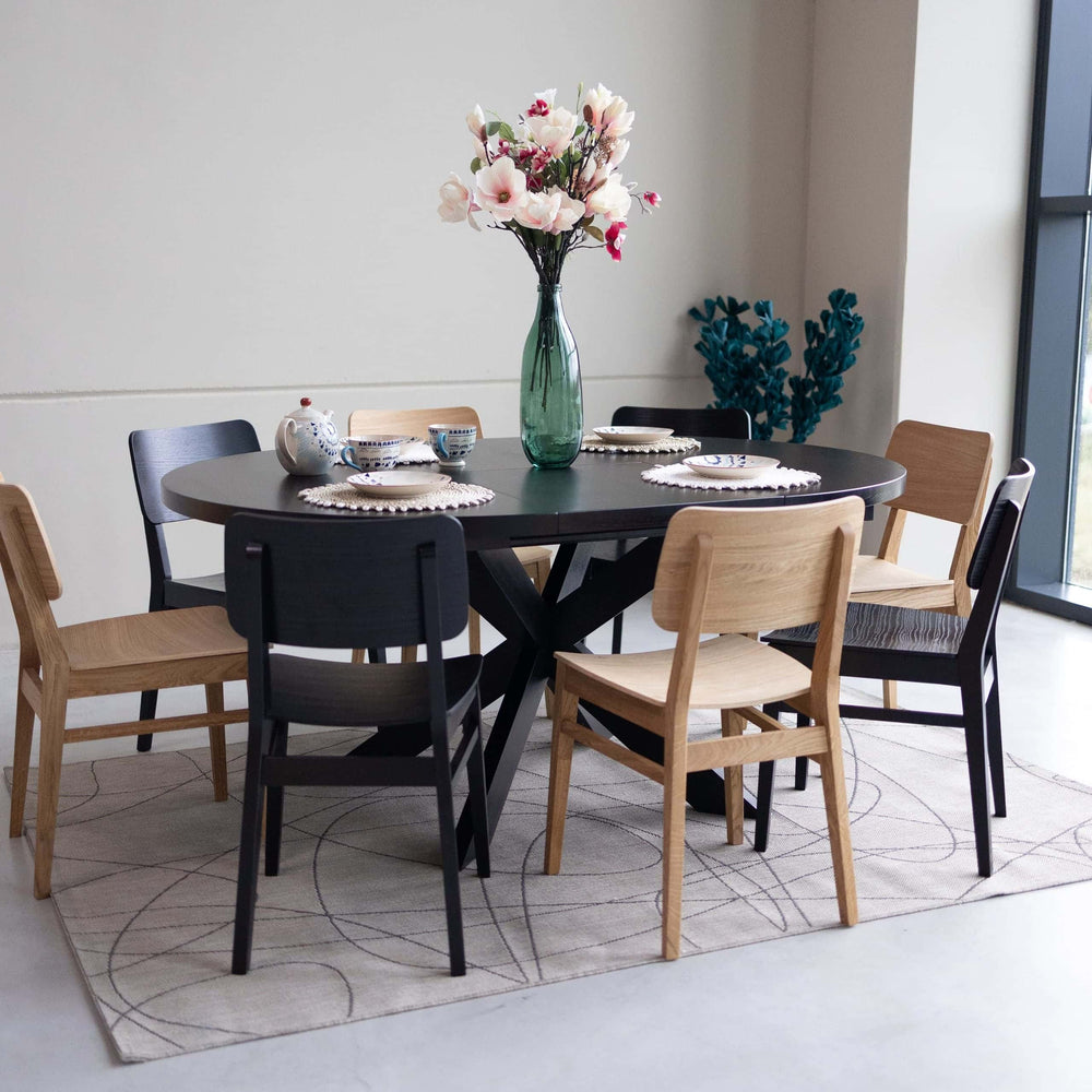 VESKOR Mesa de jantar redonda extensível em madeira de freixo EMMA Mobel.Store