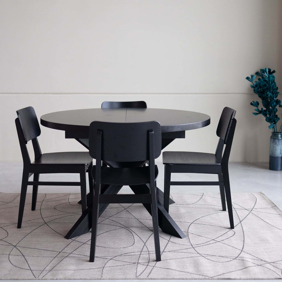 VESKOR Mesa de jantar redonda extensível em madeira de freixo EMMA Mobel.Store