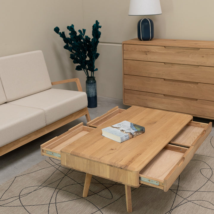 Sofá de dois lugares em madeira maciça SUÉCIA | VESKOR