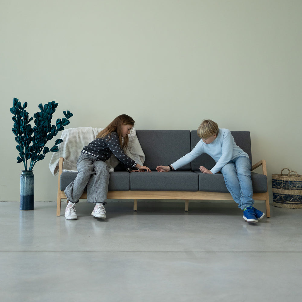 VESKOR Sofá de três lugares em carvalho maciço SUÉCIA