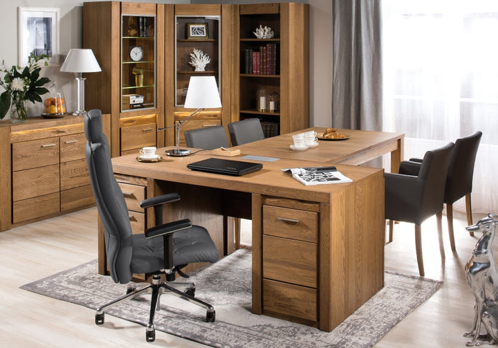 VESKOR Mobiliário de escritório em carvalho maciço da coleção Velvet. Mobiliário nórdico com um design moderno.
