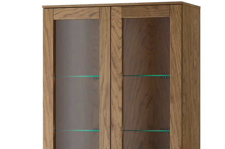 Vitrina rústica em carvalho oleado COZY 12, 95×200×42 cm | VESKOR