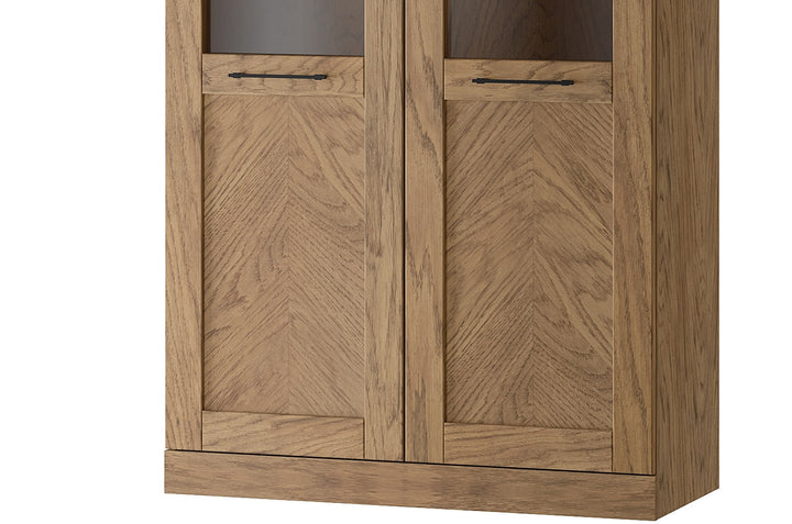 Vitrina rústica em carvalho oleado COZY 12, 95×200×42 cm | VESKOR