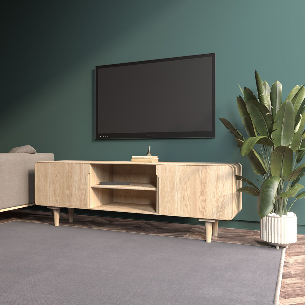 Armário para televisão VESKOR Amandi madeira maciça de carvalho mobiliário nórdico moderno 