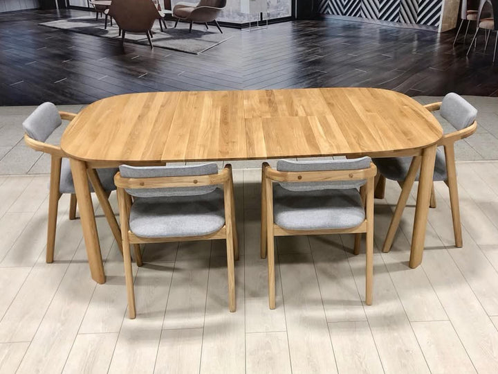 Mesa de jantar redonda extensível em madeira de carvalho maciço Victoria | VESKOR
