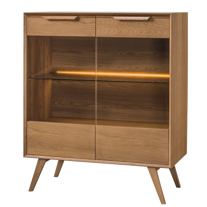 Vitrina de carvalho rústico LEO 16, 105×124,6×49,5 cm | VESKOR