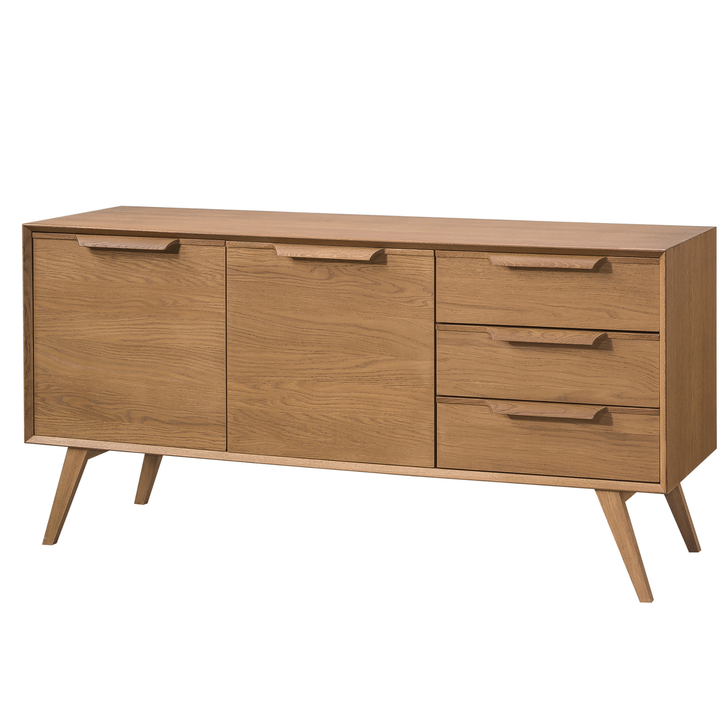 Suporte de TV em carvalho rústico LEO 24, 155,5x76x49,5 cm | VESKOR