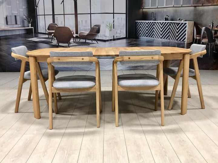 Mesa de jantar redonda extensível em madeira de carvalho maciço Victoria | VESKOR