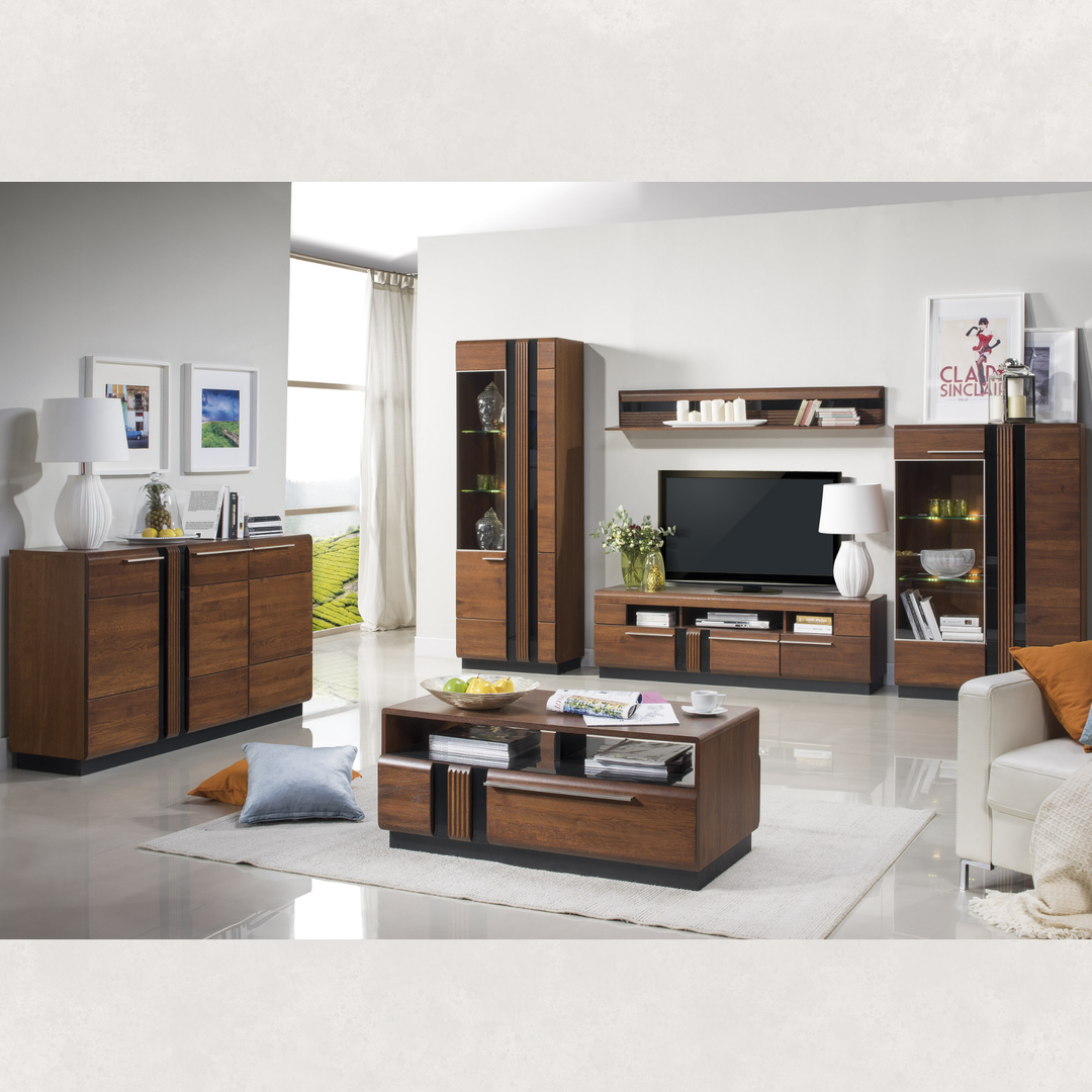 Vitrina em carvalho PORTI 10, 66x198x42 cm | VESKOR