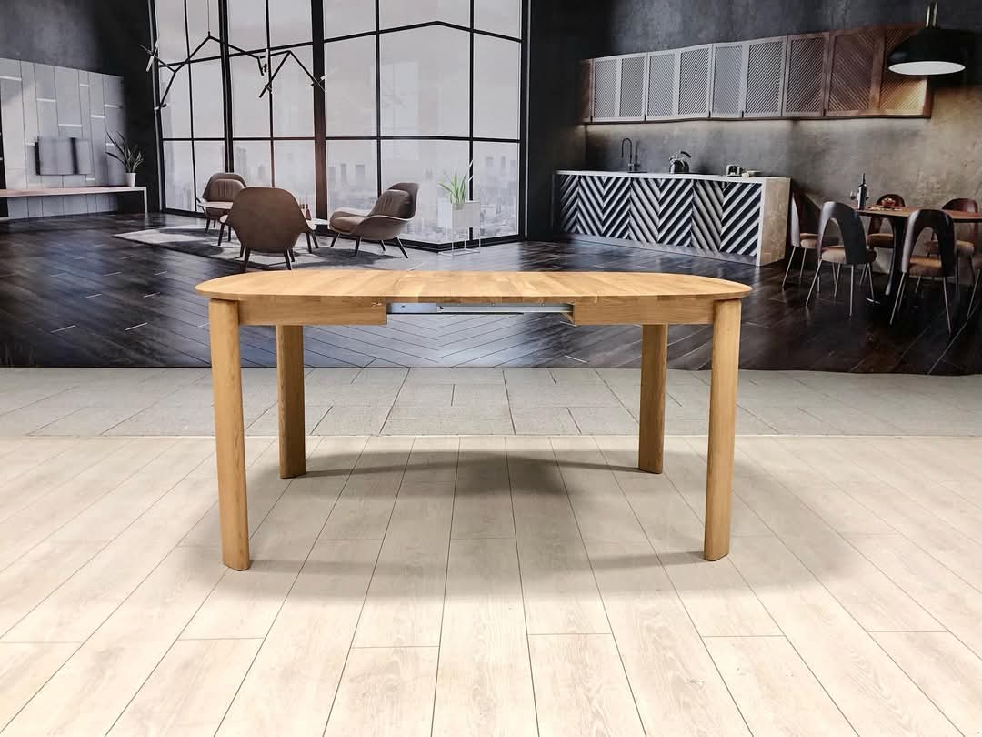 Mesa de jantar redonda extensível em madeira de carvalho maciço Victoria | VESKOR