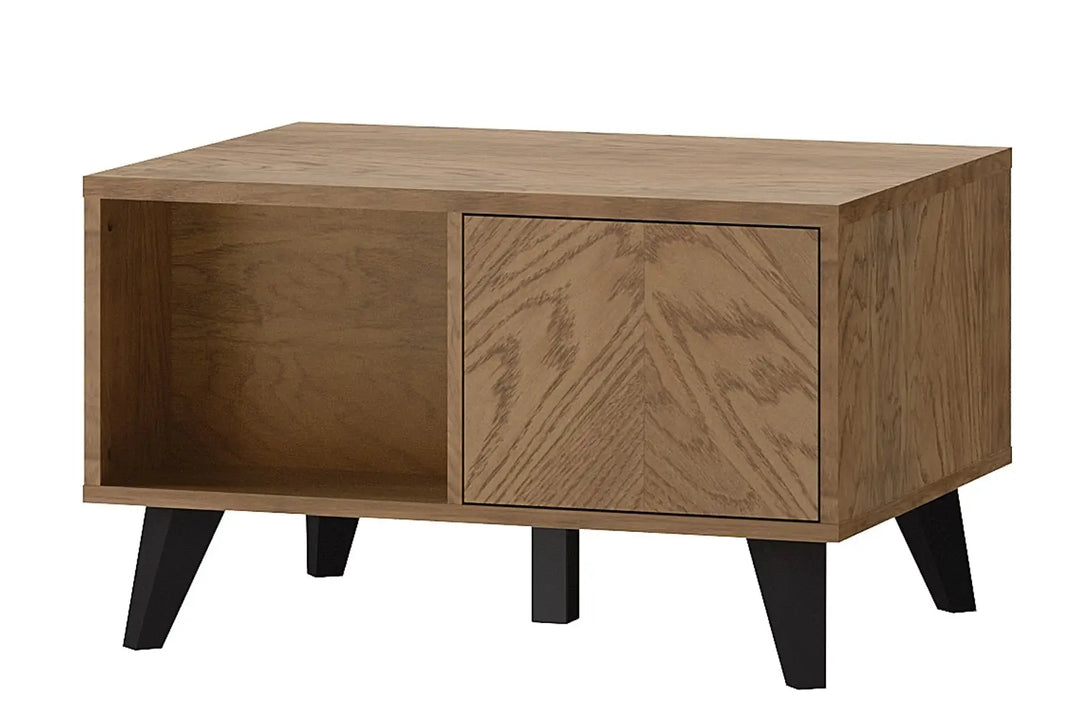 Mesa de centro em carvalho rústico oleado COZY 41, 80×60×48 cm | VESKOR