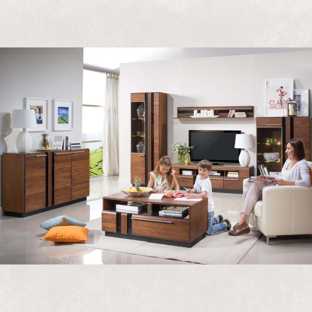 Vitrina em carvalho PORTI 10, 66x198x42 cm | VESKOR