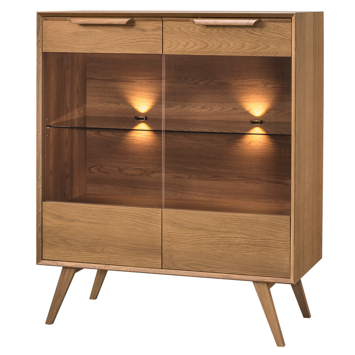 Vitrina de carvalho rústico LEO 16, 105×124,6×49,5 cm | VESKOR