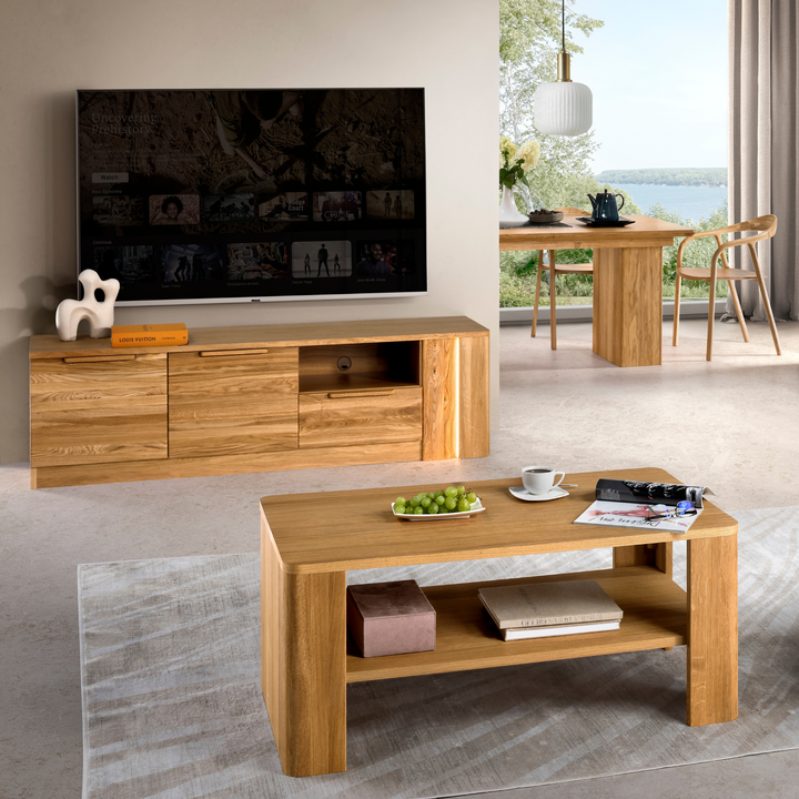 Mesa de centro em carvalho mel LONDON 41, 110×48×60 cm | VESKOR