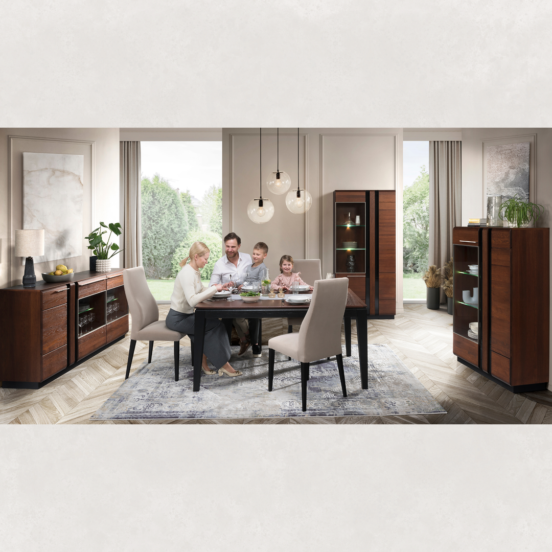 Vitrina em carvalho PORTI 10, 66x198x42 cm | VESKOR