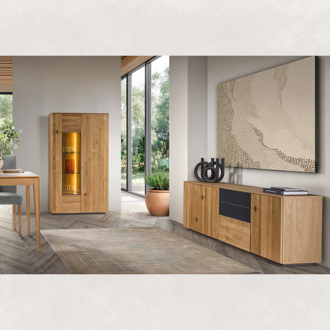 Vitrina em carvalho MINURA 15, 90×40×160 cm | VESKOR