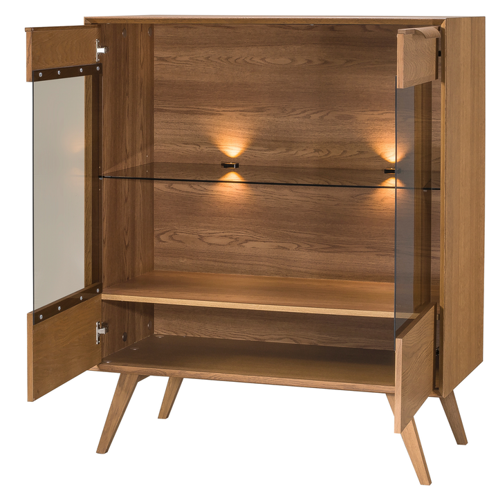 Vitrina de carvalho rústico LEO 16, 105×124,6×49,5 cm | VESKOR