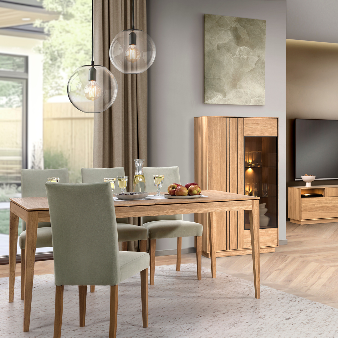 Armário expositor em carvalho mel JOIN 15, 80×40×144 cm | VESKOR