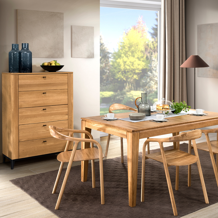 Cómoda em carvalho OPORTO 75, 90x128x42 cm | VESKOR