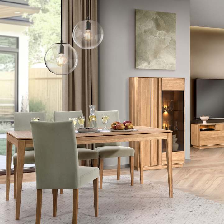 Mesa de jantar extensível JOIN 40 em carvalho mel, 160-240x90×76 cm | VESKOR