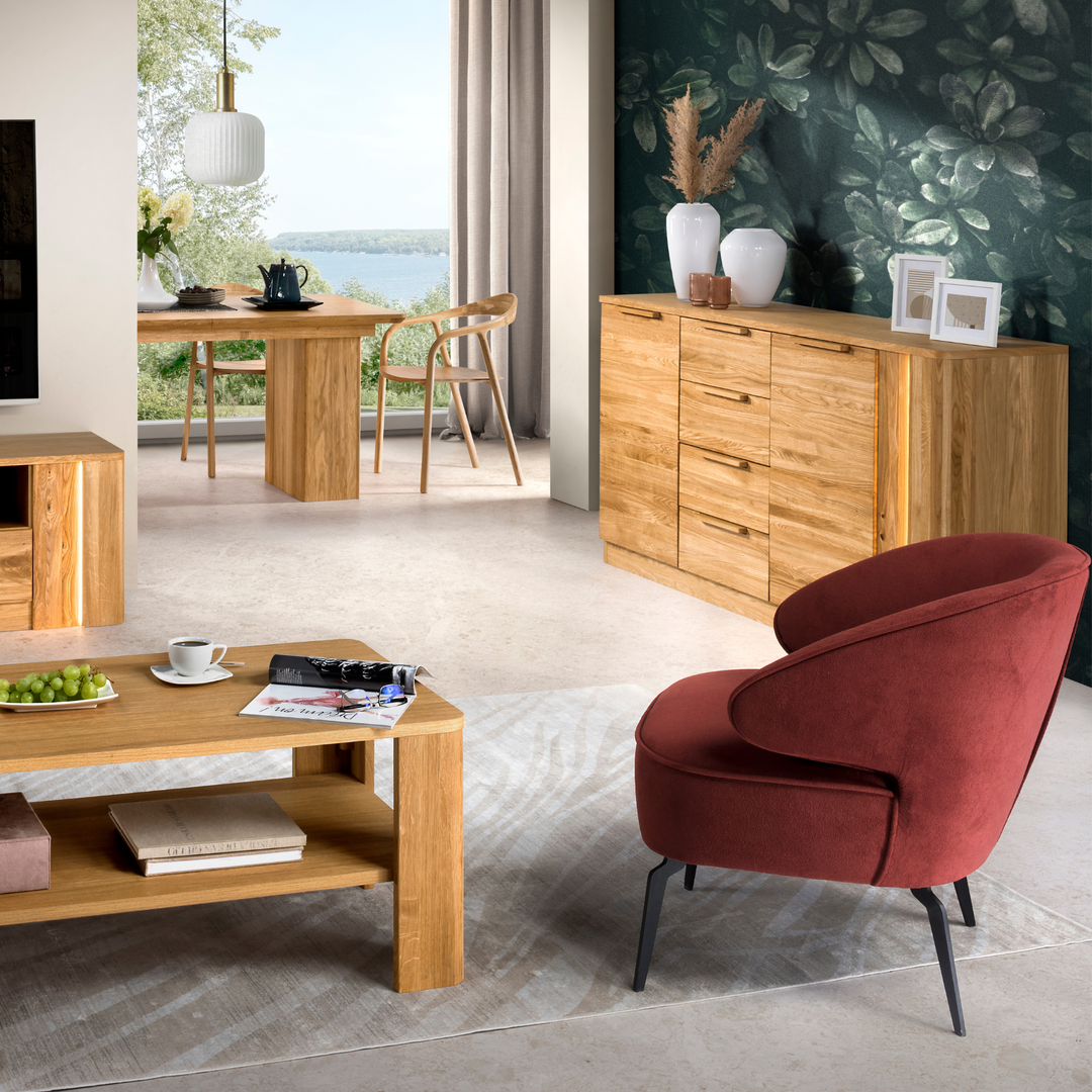 Cómoda em carvalho mel LONDON 46, 180X92X43 cm | VESKOR