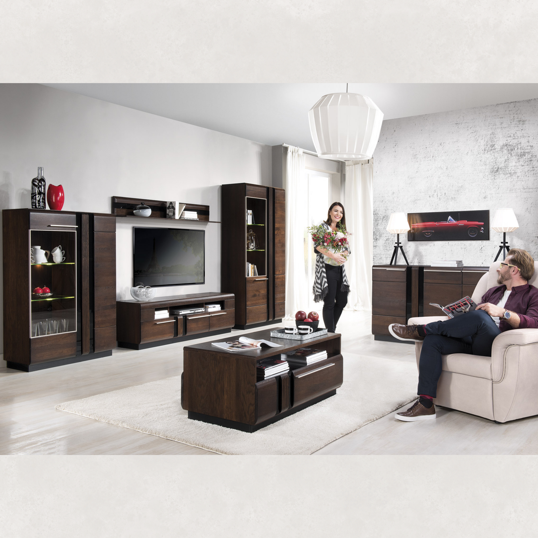 Vitrina em carvalho PORTI 15, 95x145x42 cm | VESKOR