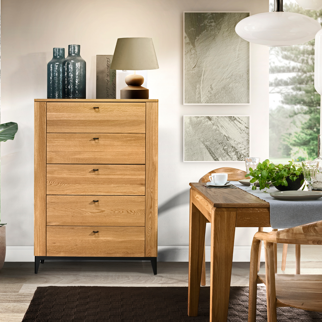 Cómoda em carvalho OPORTO 75, 90x128x42 cm | VESKOR