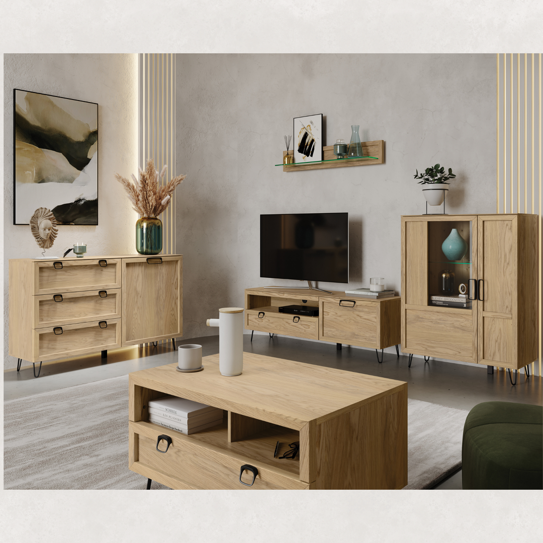 Suporte para TV em carvalho LIMBO 25, 160×42×53 cm | VESKOR