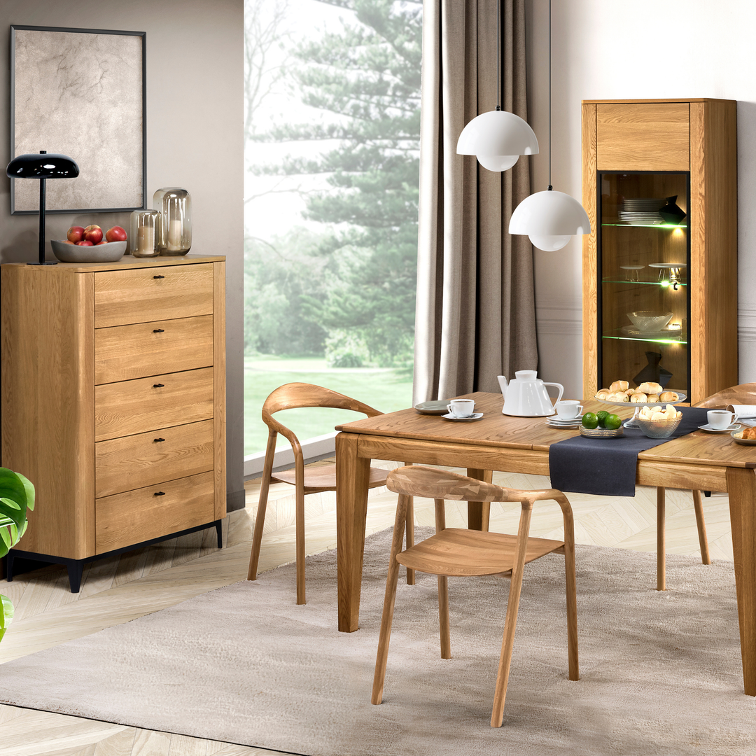 Cómoda em carvalho OPORTO 75, 90x128x42 cm | VESKOR