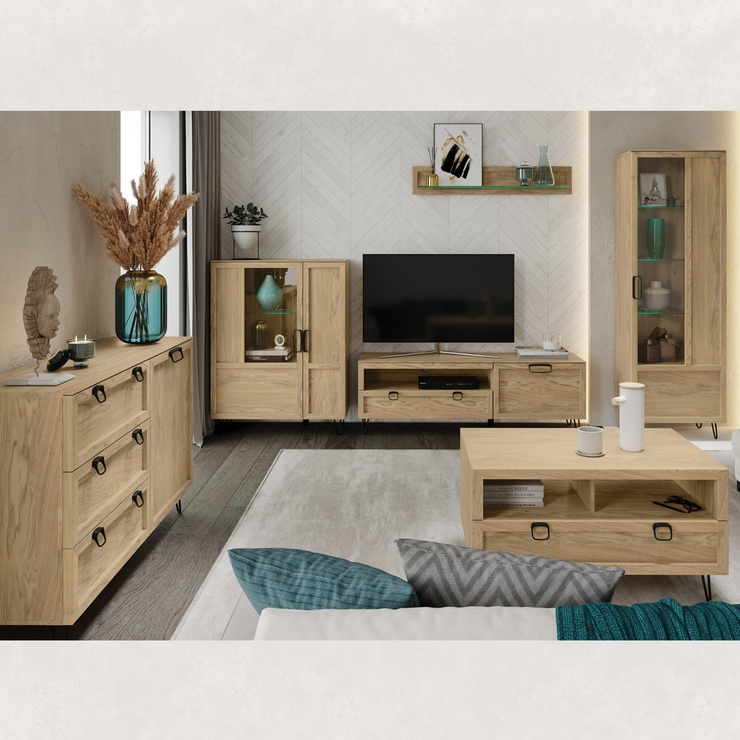 Suporte para TV em carvalho LIMBO 25, 160×42×53 cm | VESKOR