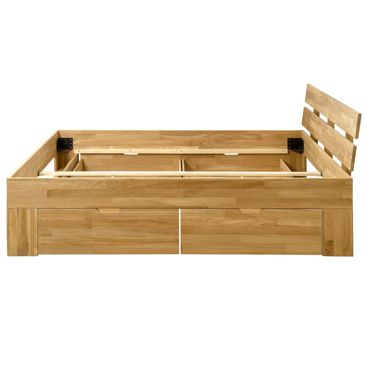 Cama de carvalho maciço com arrumação UPPSALA | VESKOR