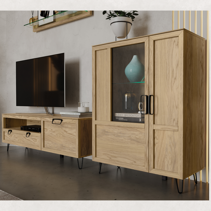 Vitrina em carvalho LIMBO 10, 65×42×200 cm | VESKOR