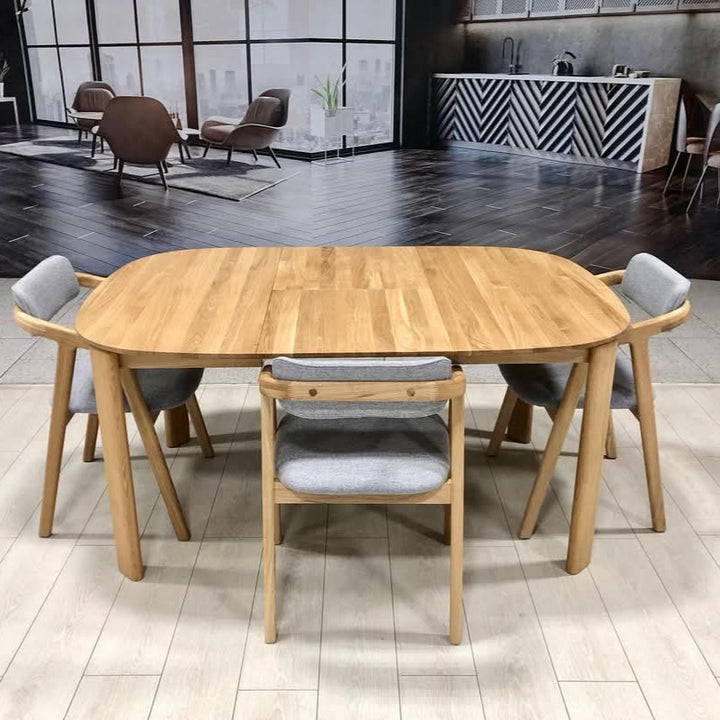 Mesa de jantar redonda extensível em madeira de carvalho maciço Victoria | VESKOR
