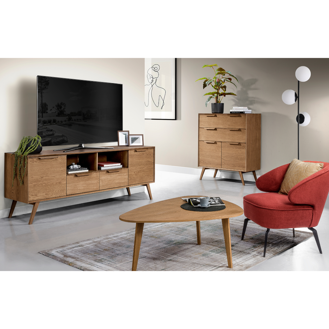 Cómoda rústica em carvalho LEO 12, 105×49,5×100,7 cm | VESKOR