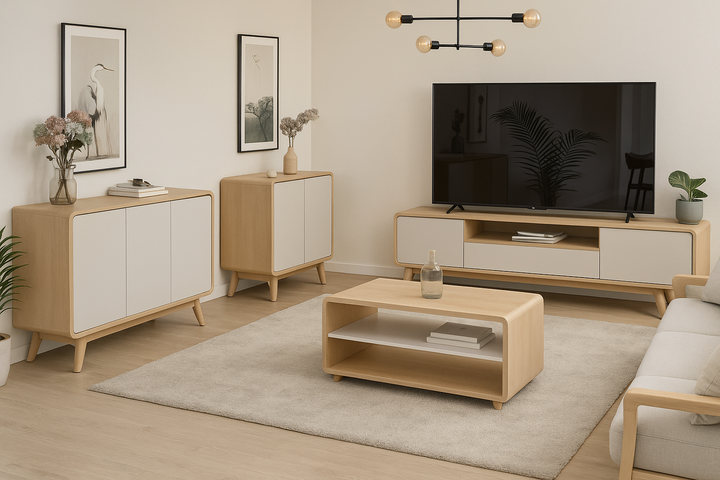 Mesa de centro OSLO em madeira maciça, 100x60x43 cm | VESKOR