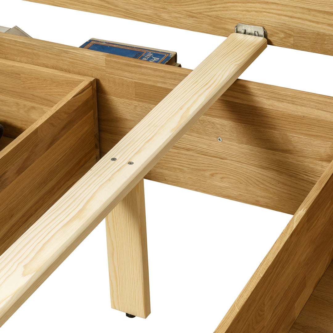VESKOR Uppsala Cama de madeira maciça de carvalho Mobiliário nórdico moderno