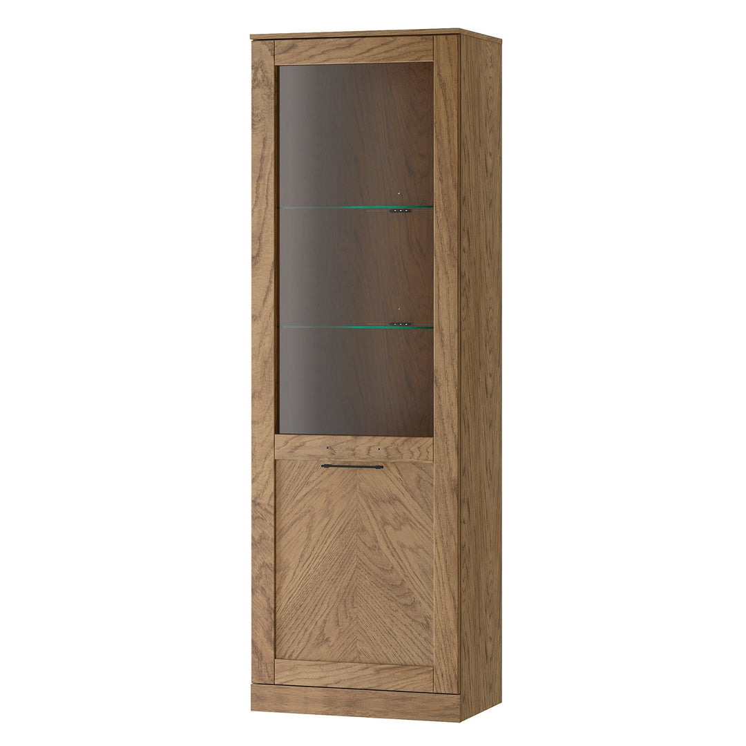 Vitrina rústica em carvalho oleado COZY 10, 65×198×42 cm | VESKOR