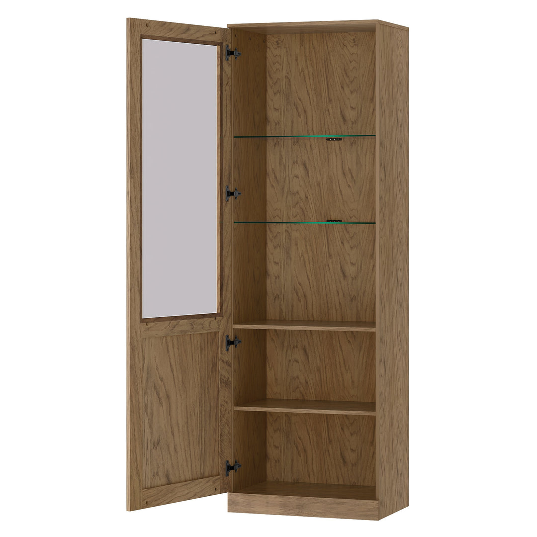 Vitrina rústica em carvalho oleado COZY 10, 65×198×42 cm | VESKOR