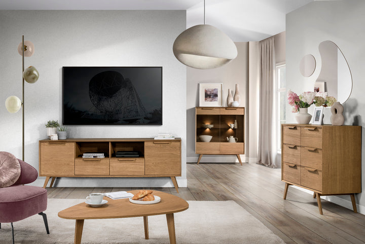 Cómoda rústica em carvalho LEO 12, 105×49,5×100,7 cm | VESKOR