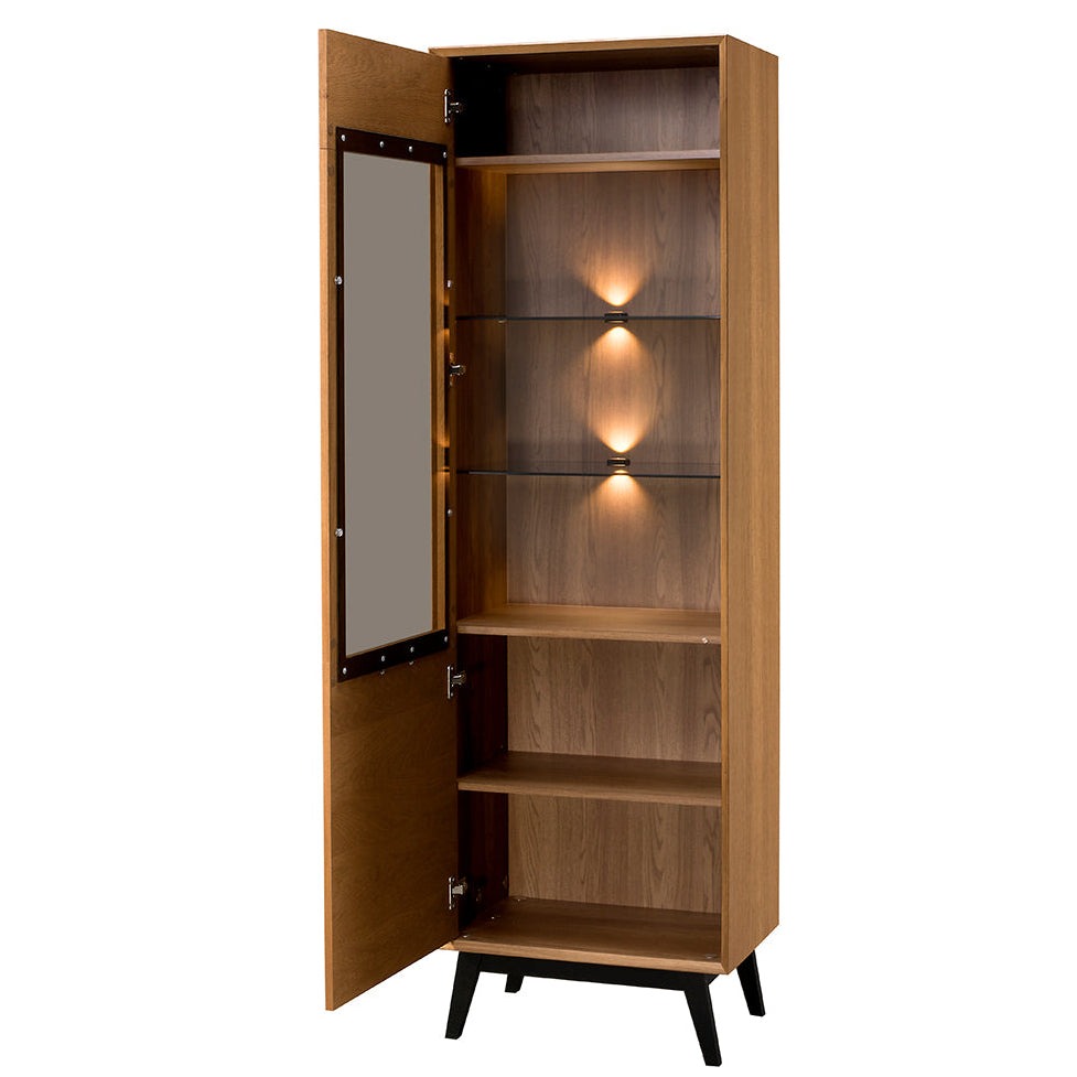 Armário expositor em carvalho mel LAZURE 10, 60×42×195 cm | VESKOR