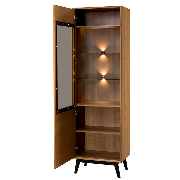 Armário expositor em carvalho mel LAZURE 10, 60×42×195 cm | VESKOR