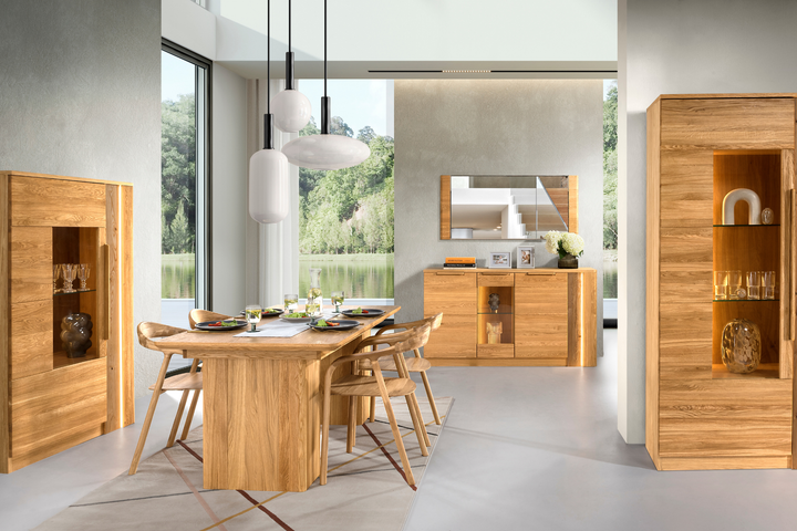 Armário expositor em carvalho mel LONDON 12, 98×202×43 cm | VESKOR
