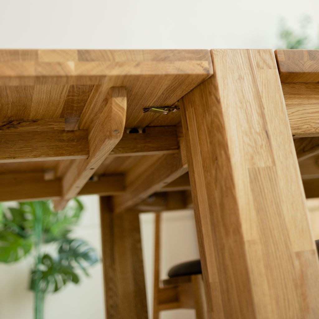 VESKOR Mesa de jantar retangular extensível Balder em madeira de carvalho maciço Mobiliário nórdico moderno