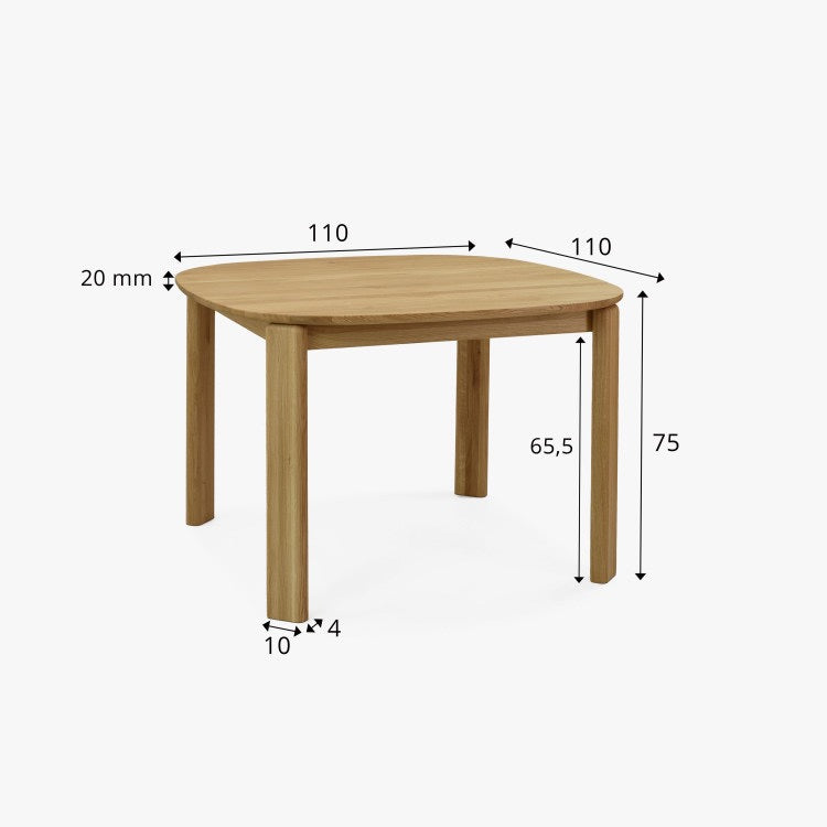 Mesa de jantar redonda extensível em madeira de carvalho maciço Victoria | VESKOR