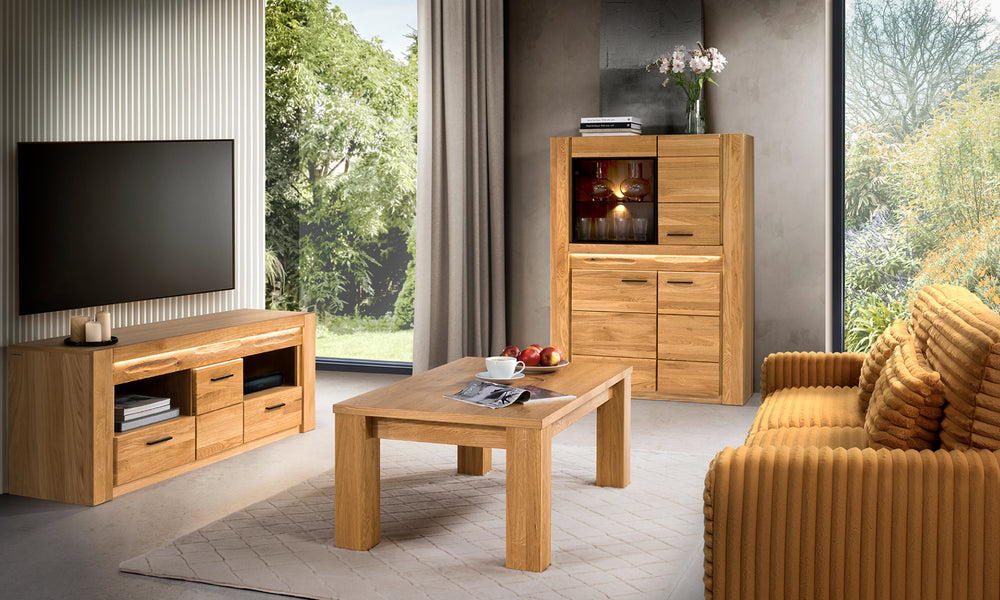 VESKOR Sala de estar madeira de carvalho mobiliário nórdico moderno coleção Londres