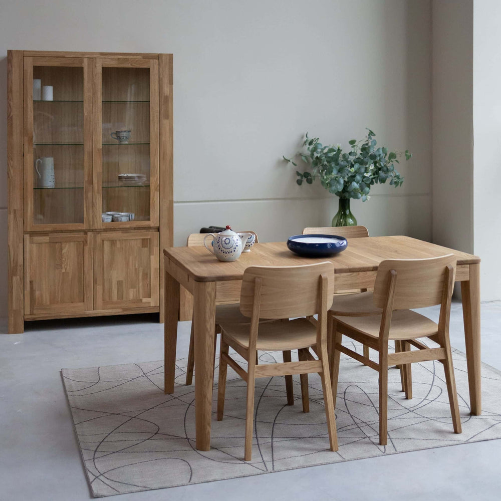VESKOR Mesa de jantar extensível retangular em madeira de carvalho DANIA estilo nórdico sustentável Mobel.Store