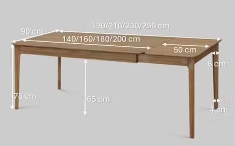 Mesa de jantar extensível VESKOR em carvalho maciço ASTRID