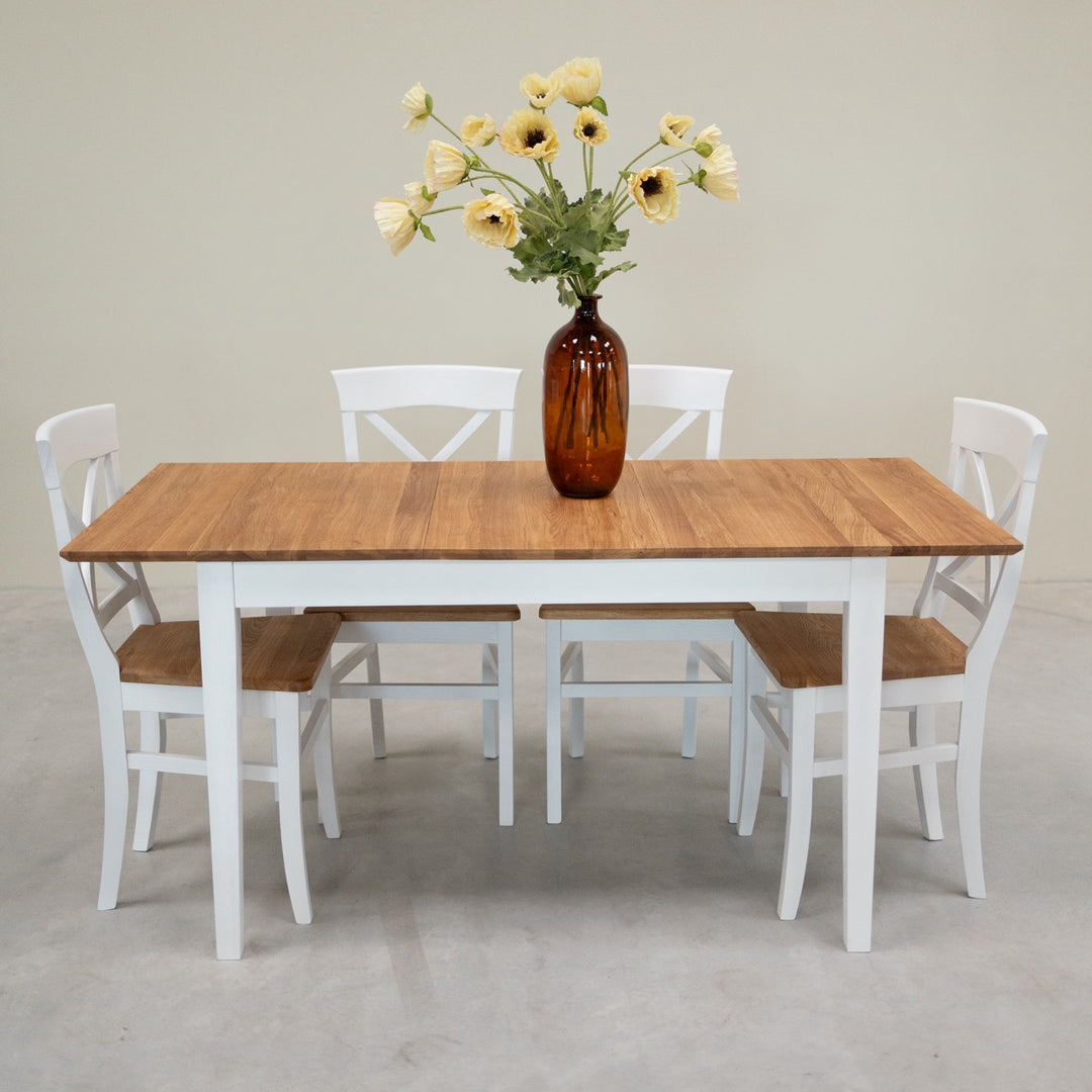 Mesa de jantar extensível em madeira maciça Lausanne | VESKOR